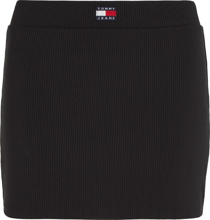Actual product image Tommy Hilfiger Tommy Jeans Ladies Mini Skirt TJW Low Rise Mini Badge Skirt Black (15) M (M)