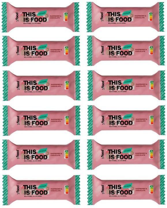 Actual product image YFood Vegan Protein Bar Raspberry & Chocolate 60g (Chocolate, Raspberry, 12 pcs., 720 g)