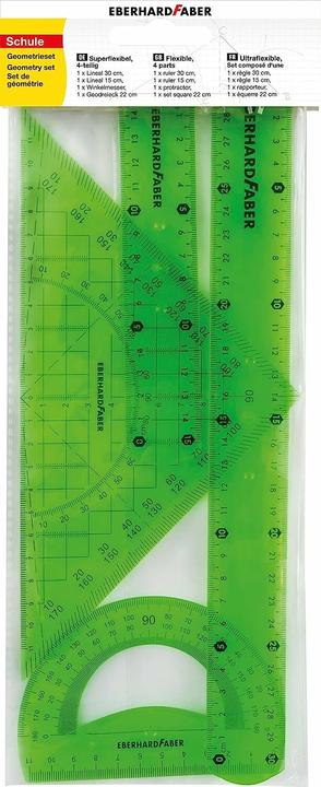 Produktbild EberhardFaber Eberhard Faber Vertrieb GmbH Geometrieset 4 Teile flexibel grün transparent (300 mm)