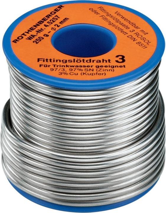 Rothenberger S-Sn97Cu3 Lötzinn Spule S-Sn97Cu3 250 g 3 mm (Lötspulenkit)