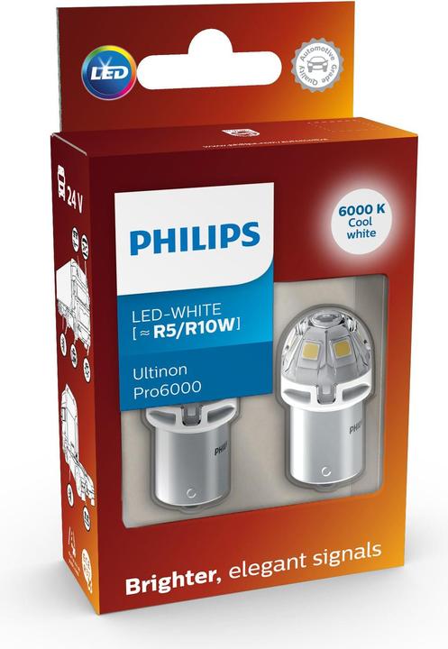 Actual product image Philips Ultinon Pro6000 SI 24805CU60X2 Lampe de signalisation pour poids lourd (R10W)