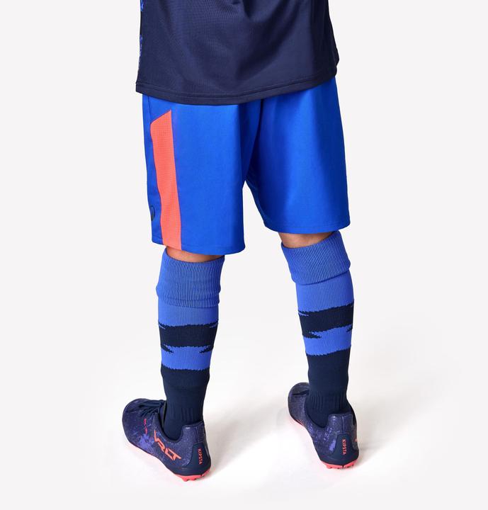 Image du produit Kipsta Short De Football Enfant Viralto Kids Bleu Bande Rouge (10, 11, 12)