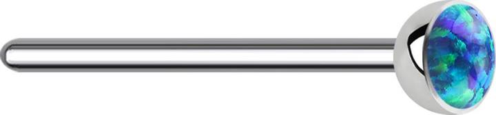 Produktbild Star Piercing Nasenstecker biegen silber Opal blau (ohne Messing, Titan G23)