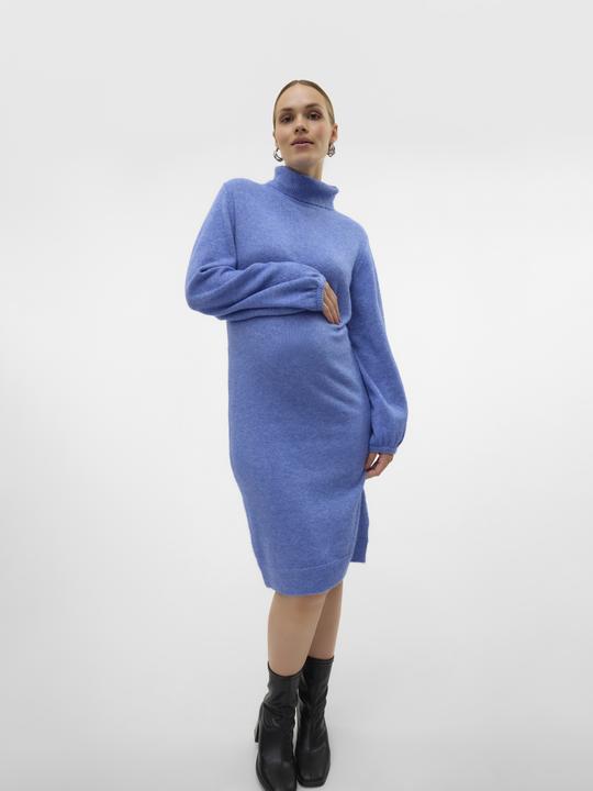 Actual product image Mamalicious Regular fit Turtleneck Elasticated cuffs Balloon sleeves Short dress Knitted dress (XL)