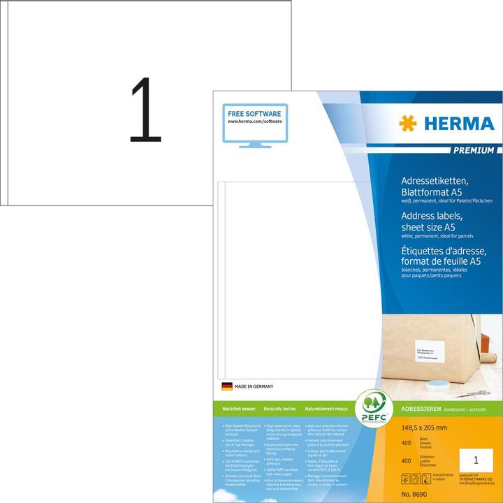 Actual product image HERMA Removable address labels A4