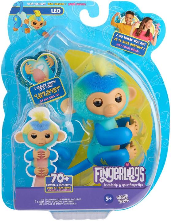 Actual product image WowWee FINGERLINGS 2.0 Basic Monkey Blue - Leo