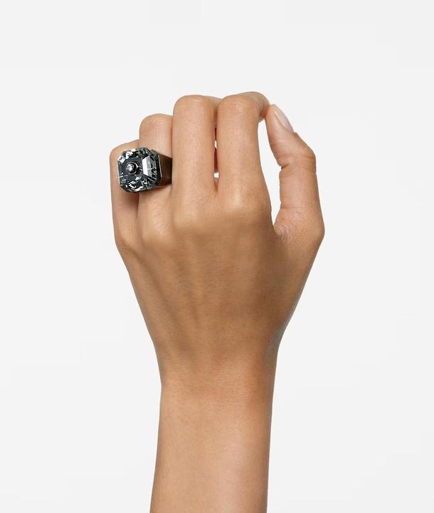 Produktbild Swarovski Numina Cocktailring Oktagon Schliff Schwarz (64)