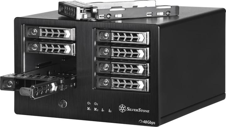 Image du produit Silverstone SST-TS821S - Boîtier externe de disque dur Mini SAS pour 8x 2.5" SAS/SATA HDD ou SSD avec (2.5")