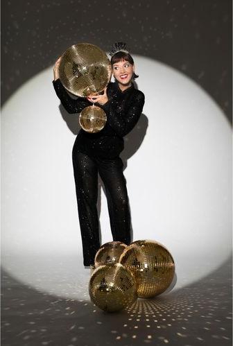 Actual product image Partydeco Partyaccessoire Discokugel Gold, 30 cm