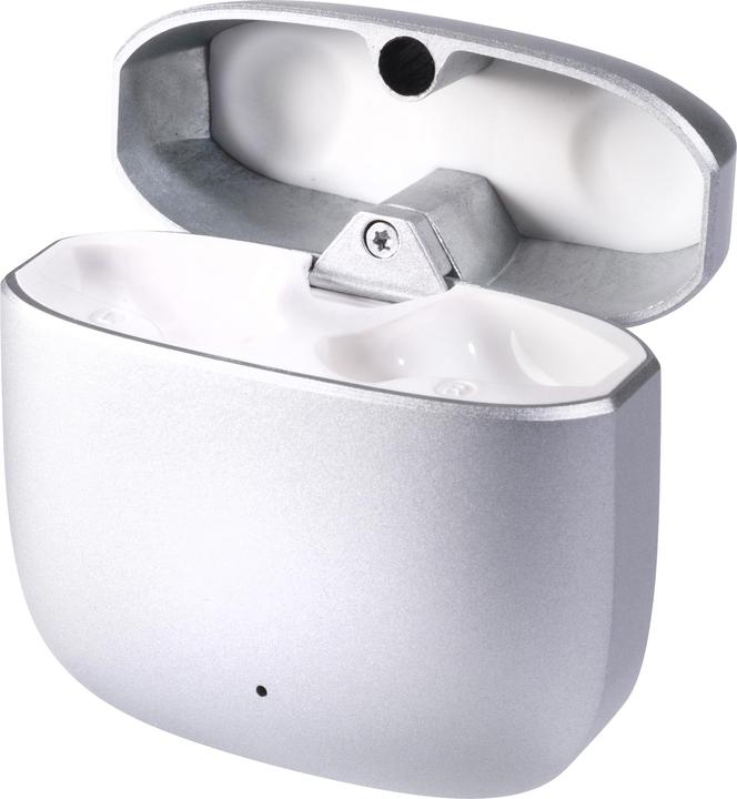Immagine prodotto Vivanco Auricolari Bluetooth True Wireless, custodia in metallo, modalità a bassa latenza, argento (180 h, Senza fili)
