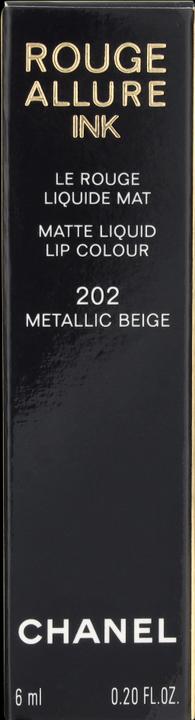 Actual product image Chanel Rouge Allure Ink One Shot No 202 (202 Metallic beige)