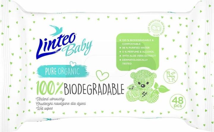 Immagine prodotto Linteo Baby 100% Biodegradabile (48 pezzi) - Salviette umidificate (48 Pezzo/i)