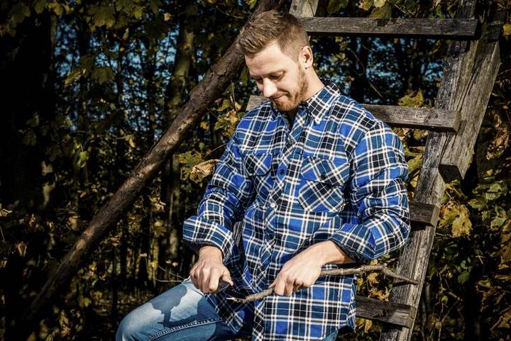 Image du produit Craftland Chemise à carreaux de bûcheron coloris bleu/noir pour homme - taille M (M)