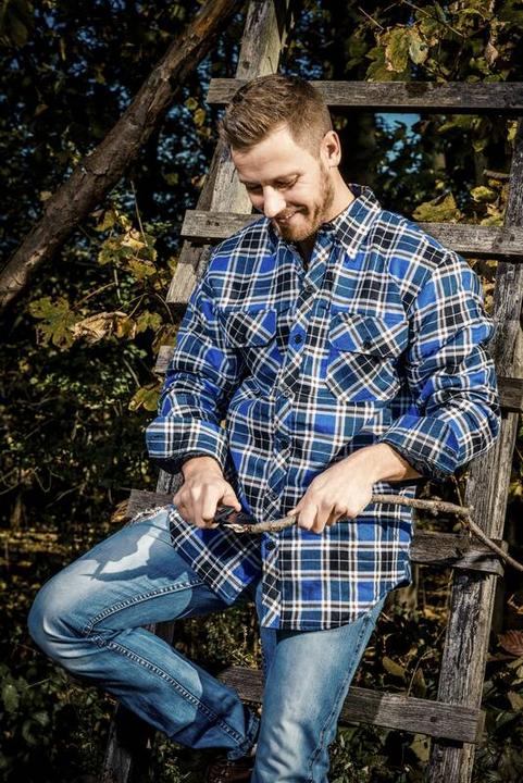 Image du produit Craftland Chemise à carreaux de bûcheron coloris bleu/noir pour homme - taille M (M)