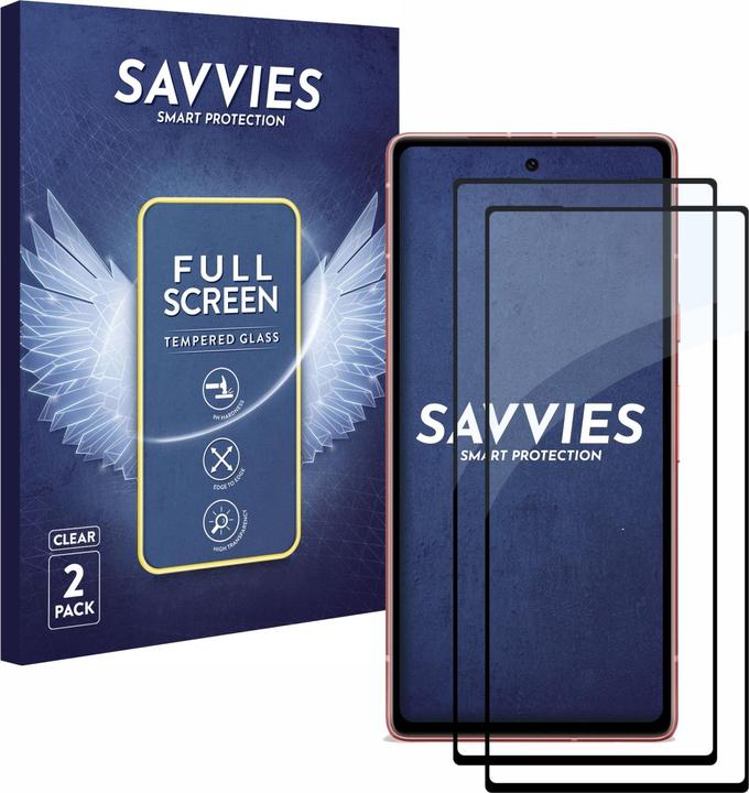 Actual product image Savvies Full-screen armoured glass screen protector (2 Piece, Google Pixel 7a)