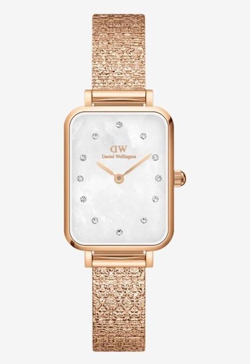 Actual product image Daniel Wellington Quadro Lumine Pressed Piano Rose Gold White (Analogue wristwatch, 20 mm)