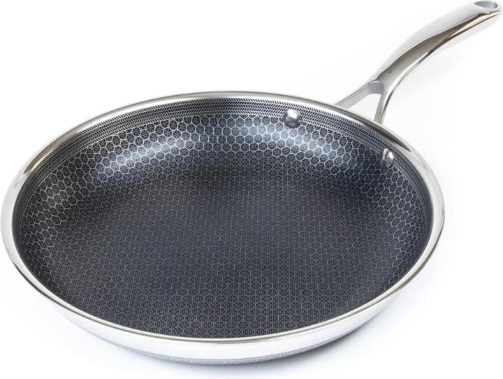 Immagine prodotto HexClad Padella in acciaio inox (25 cm, Padella per friggere, Acciaio inossidabile)