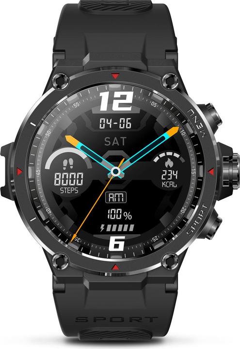 veho Kuzo F1-S GPS Sports Smartwatch - Black (46 mm)
