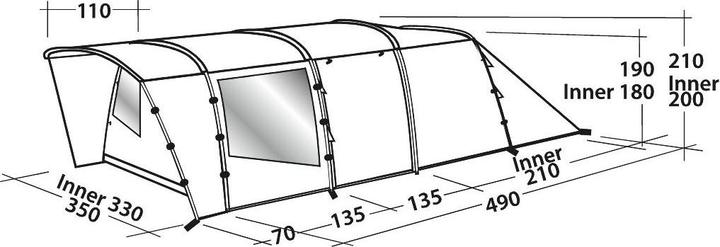 Produktbild Easy Camp Palmdale 600 Familienzelt (Tunnelzelt, 20.50 kg, 6 Personen)