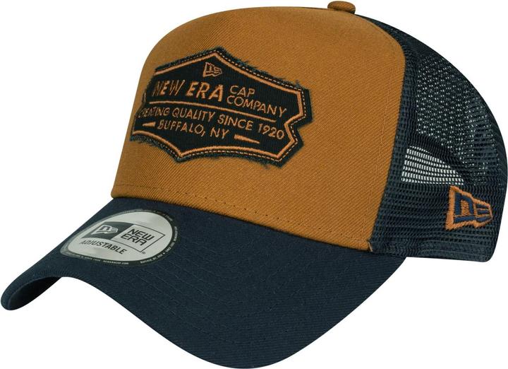 New Era Adjustable Trucker Cap - RETRO PATCH navy / peanut (One Size)