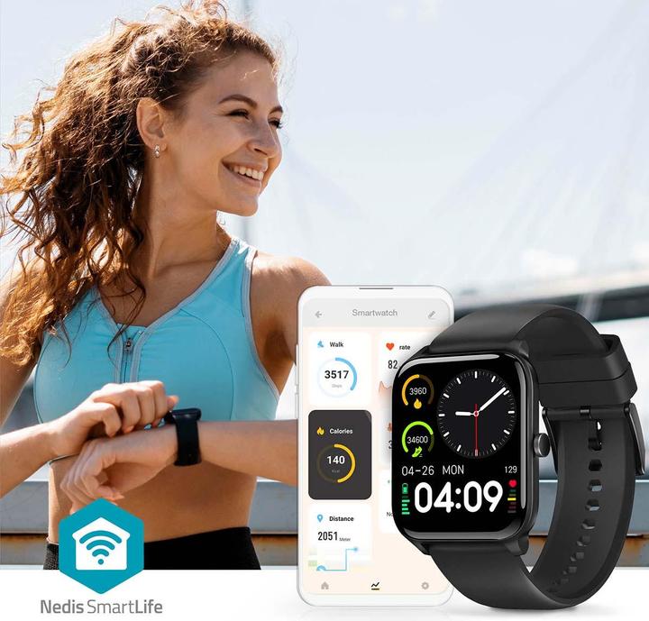 Immagine prodotto Nedis Orologio SmartLife | LCD | IP68 | Durata massima di funzionamento: 14400 min | Android™ / IOS | Nero
