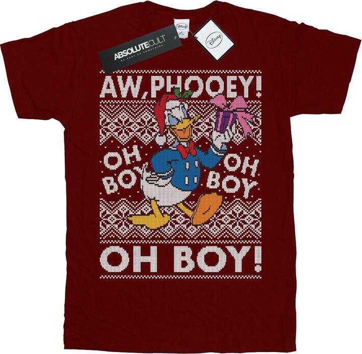 Actual product image Disney Boys Donald Duck Christmas Fair Isle T-Shirt (140, 146)