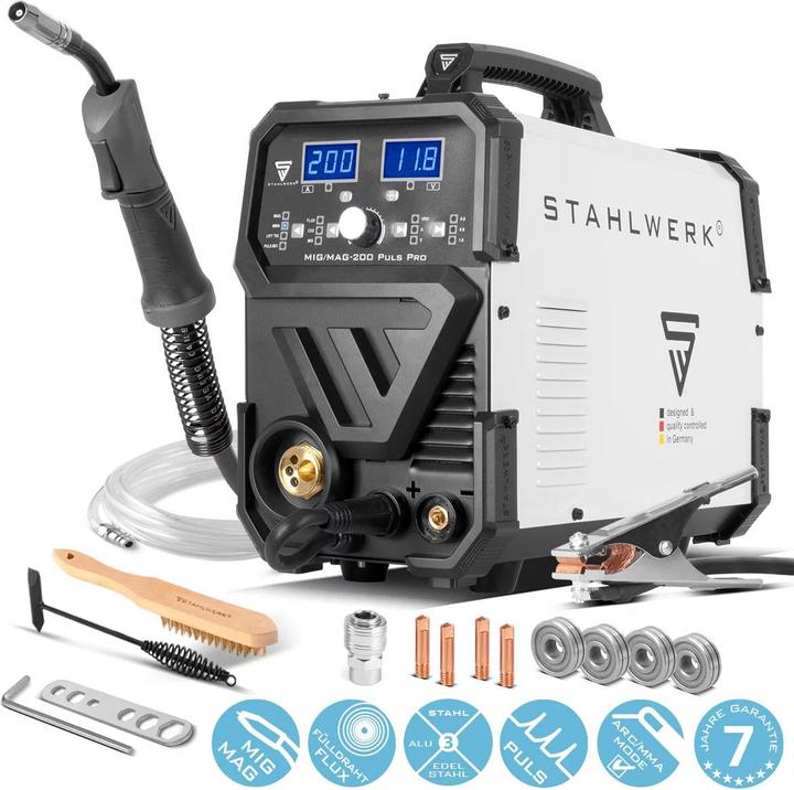 Actual product image Stahlwerk Welding machine MIG MAG 200 Pulse Pro IGBT shielding gas combi device with 200 A