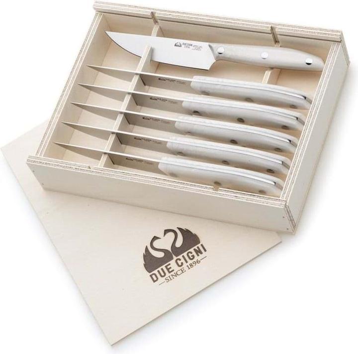 Due Cigni 1896 Steak knife set POM white (6 Piece, Knife)