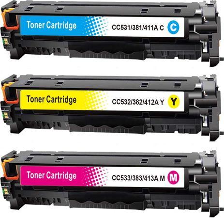 Actual product image Hermex Compatible HP Color LaserJet CM2320nf MFP printer cartridges (M, C, Y)