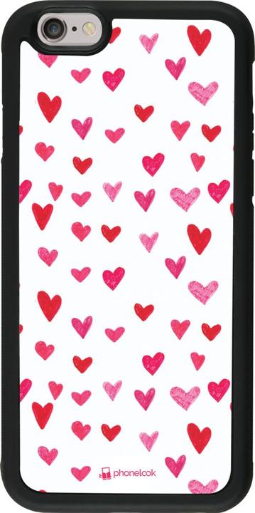 Actual product image PhoneLook Cover Silicone Black Valentine 2022 Many pink hearts (Apple iPhone 6)