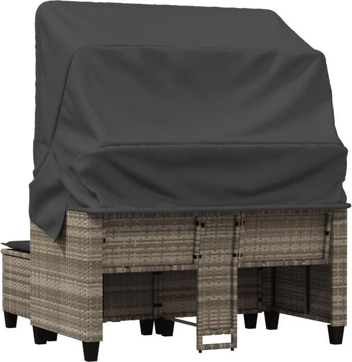 Produktbild VidaXL Gartensofa 2-Sitzer mit Dach und Hockern