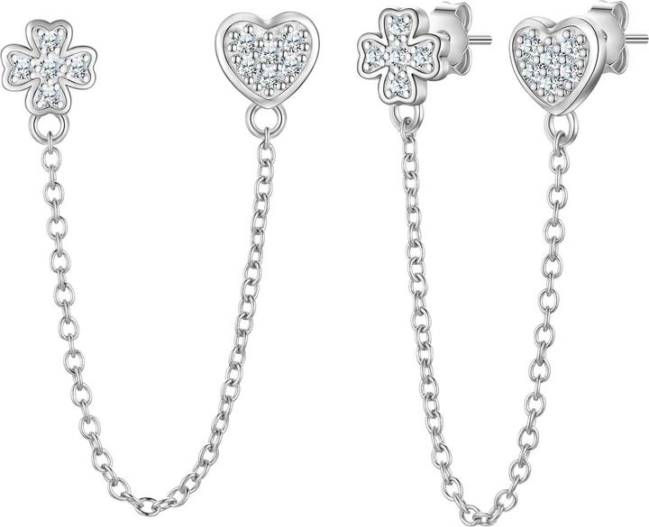 Actual product image Glanzstücke München Ladies earrings heart/cloverleaf sterling silver - 34548 (Sterling Silver)