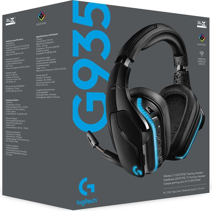 Actual product image Logitech G G935 Wireless 7.1 Surround Sound LIGHTSYNC for Gaming - 2.4 GHz - EMEA (Wireless)