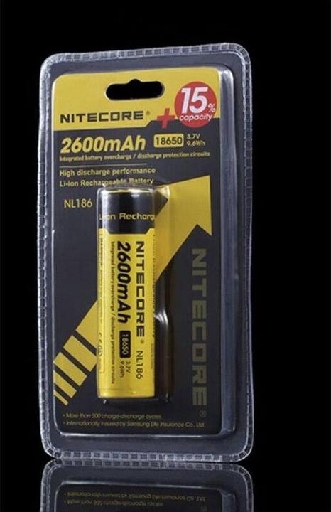 Actual product image Nitecore 18650 Rechargeable battery 2600mAh
