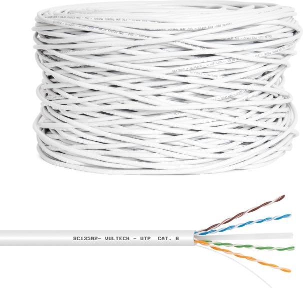 Produktbild Vultech sc13502 305 network cable CAT6 FUTP FTP 101001000BaseT x grey vinyl chloride PVC strandd (F/UTP, CAT6, 305 m)
