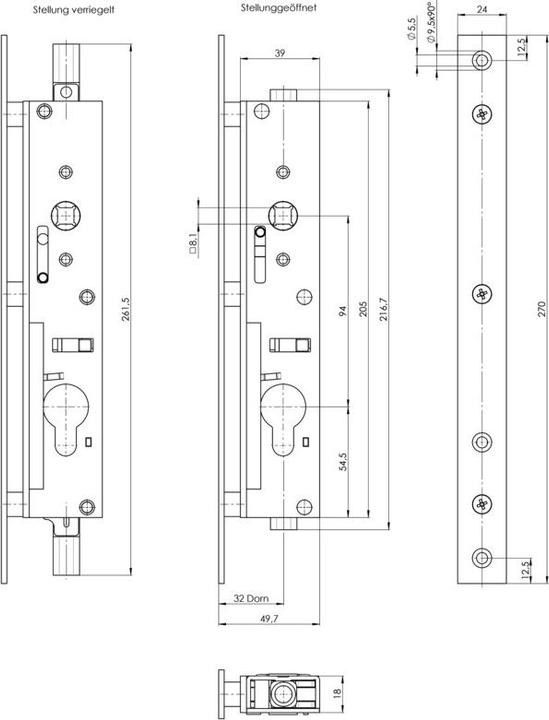 Actual product image Fuhr Bascule mortise locks 298 (Mortise lock)