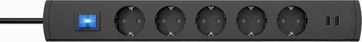 Kopp Multiple socket outlet with switch 5-way anthracite earthing contact 233605003 (5 x, CEE 7/3, 1.40 m)