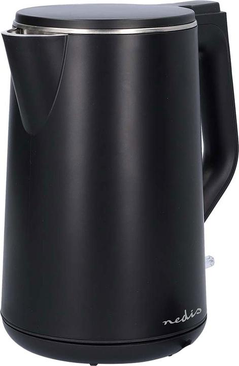 Produktbild Nedis Wasserkocher | 1.5 l | Plastik | Schwarz | Um 360 Grad drehbar | Verdecktes Heizelement | Stri (1.50 l)