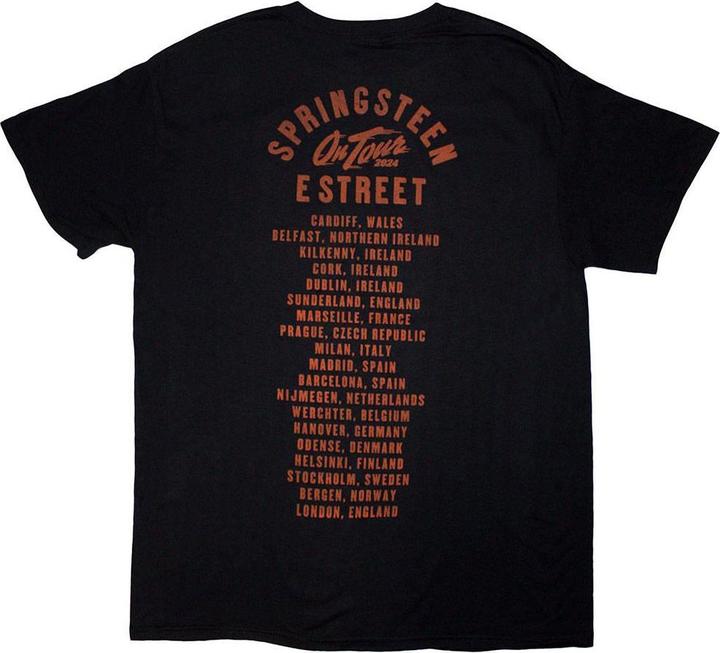 Actual product image Bruce Springsteen Unisex Adult Tour '24 E-Street Photograph Back Print T-Shirt (L)