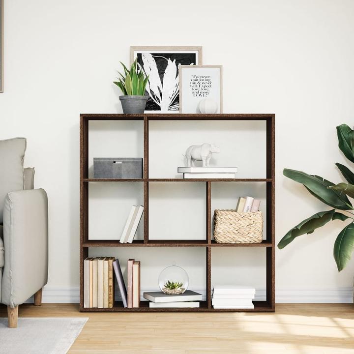 Produktbild VidaXL Raumteiler Bücherregal Standregal Büroregal Regal Braun Eichen-Optik (102 x 29 x 103.5 cm)