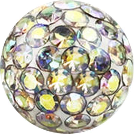 Actual product image Star Piercing Micro crystal ball multicolour epoxy protective coating (Surgical steel 316L, without brass)
