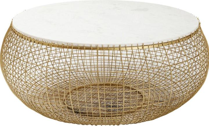 Actual product image Kare Design Coffee Table Cesta Marble Gold Ø100cm (Ø 102 x 42 cm)