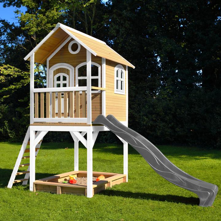 Produktbild Axi Sarah Spielhaus Braun/weiss - Graue Rutsche