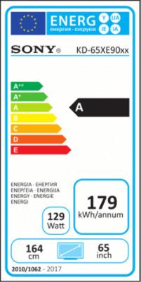 Energy Label Sony Kd-65xe9005 (65", LCD, 4K, 2017)