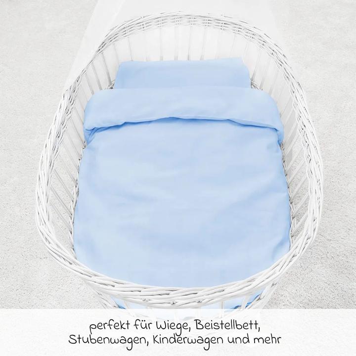 Produktbild Makian Babybettwäsche & Bettsets Bettwäsche 80 x 80 cm - Uni Hellblau