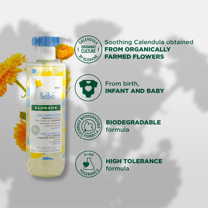 Produktbild Klorane Sanftes Reinigungsgel mit CalendulaHaare und Körper