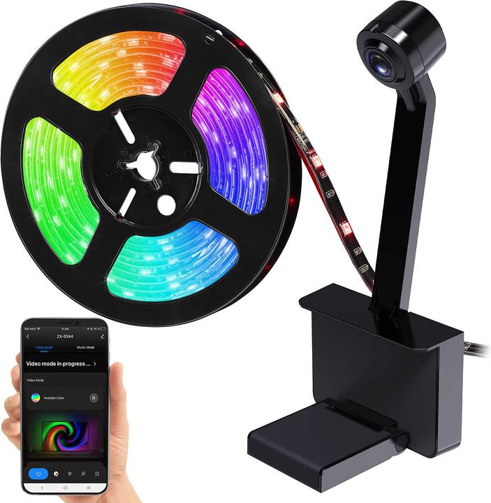 Actual product image Luminea TV-Hintergrundbeleuchtung mit Kamera (3.80 m)
