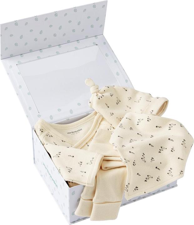 Produktbild Vertbaudet Bio-Kollektion: Baby Geschenk-Set: Jacke, Hose, Mütze & Halstuch mit Gänsen (68)