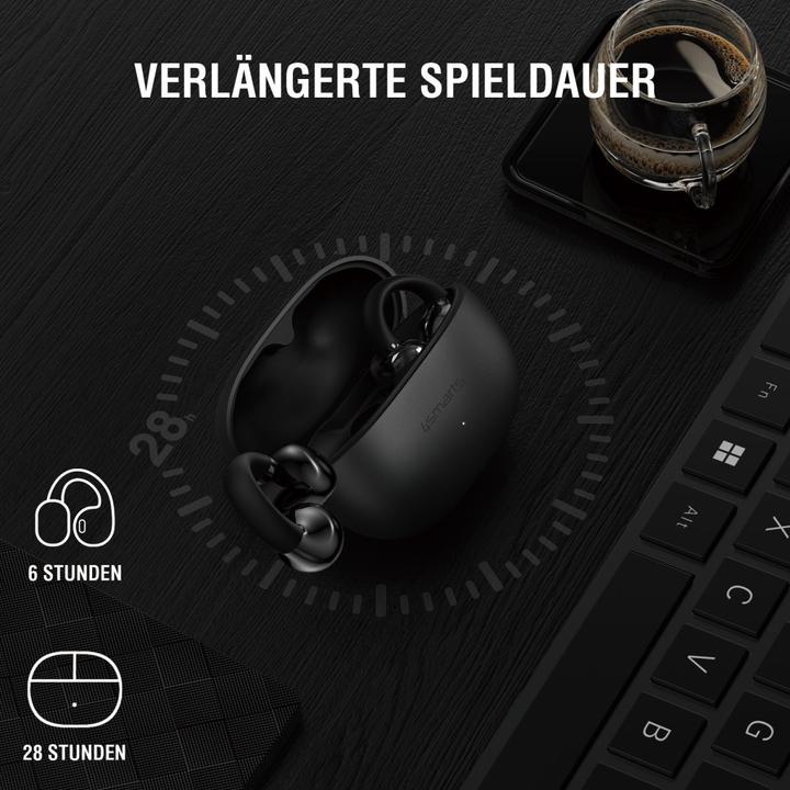 Produktbild 4smarts Open-Ear-Kopfhörer SkyBuds Clip Grau, Detailfarbe: Grau (ANC, 28 h, Kabellos)