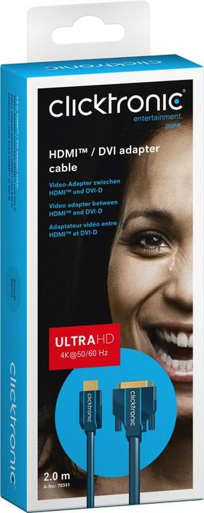 Produktbild clicktronic HDMI (Typ A) — DVI (2 m, HDMI, DVI)